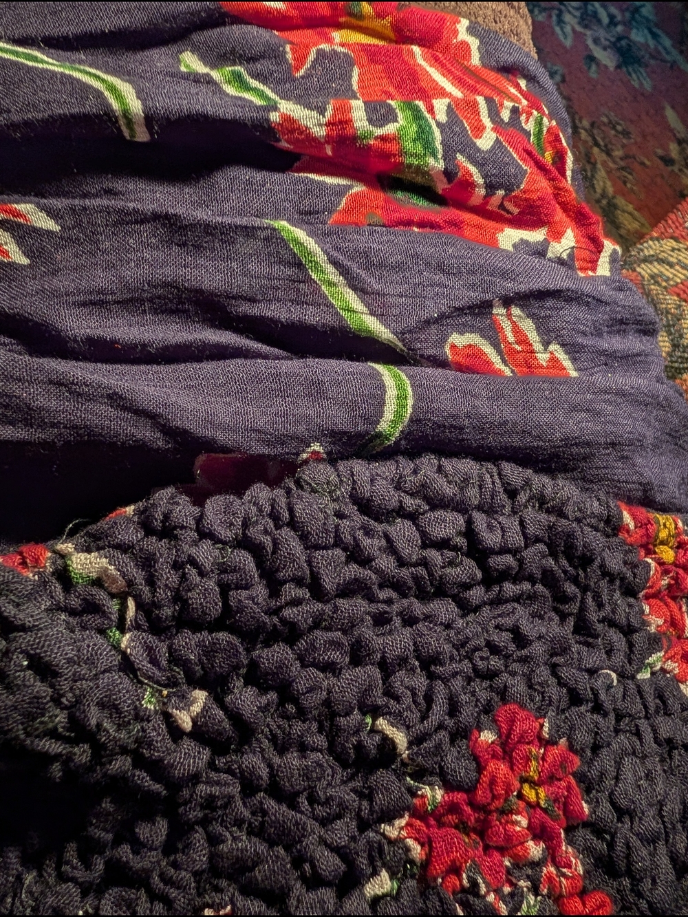 Vintage 90s XTC Rayon Floral Jumpsuit Popcorn Bodice Fluid Wide-Leg Palazzo Sz L - Picture 4 of 8